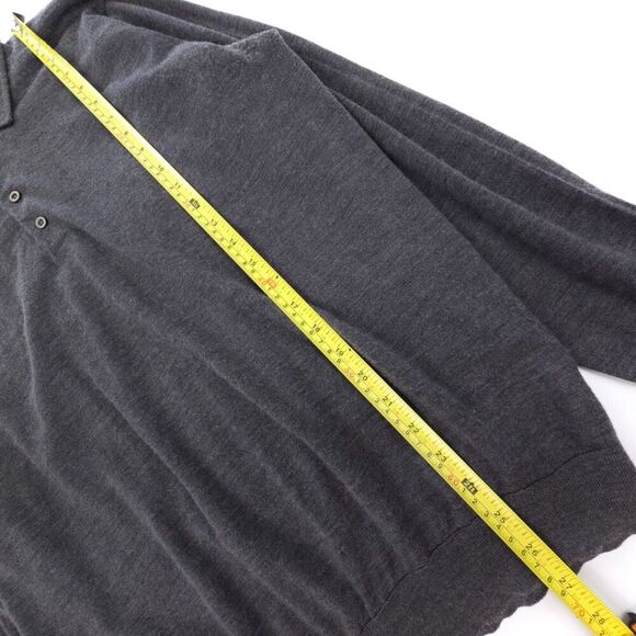 ERMENEGILDO ZEGNA Wool Cashmere Polo Sweater Old Money Quiet Luxury Minimal Gray - Picture 5 of 8